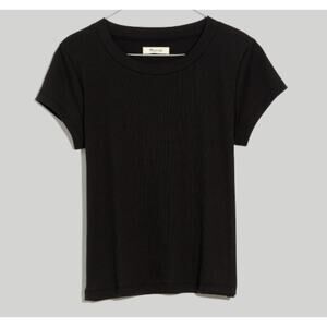 Madewell Women's True Black Plus Supima Rib Tee Size 1X